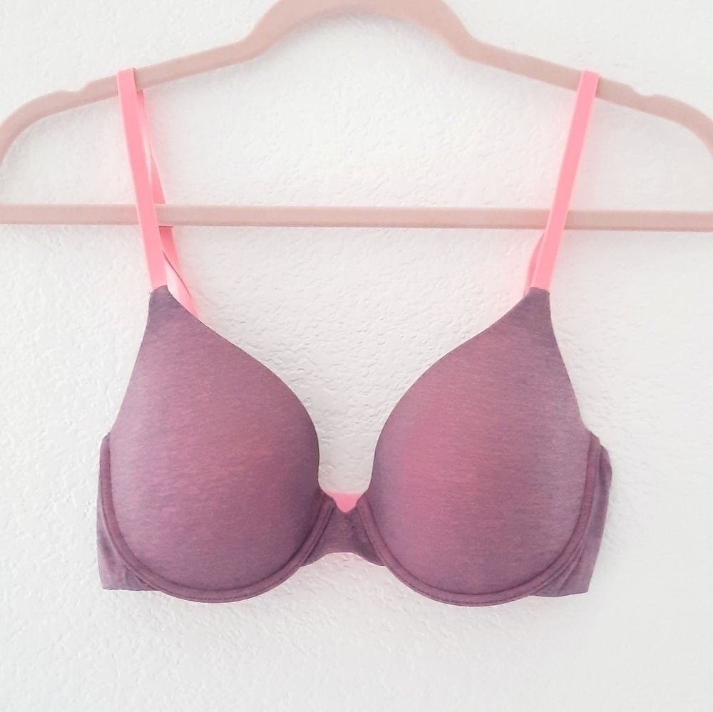 Victoria's Secret Purple & Pink Space Dyed Uplift Semi Demi Bra 32D